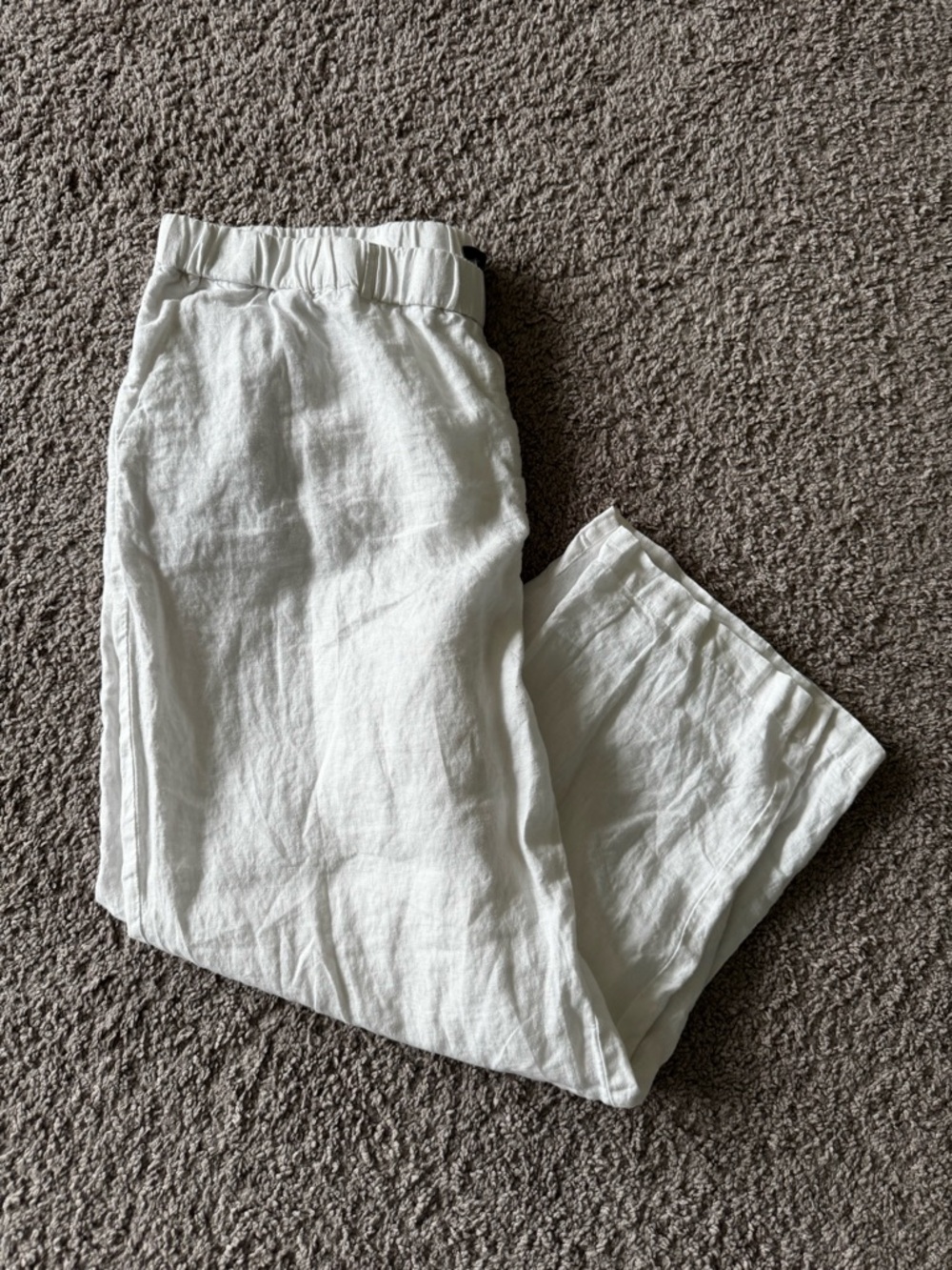Quince 100% European Linen Pull On Pants White XL Coastal Summer - Picture 2 of 9